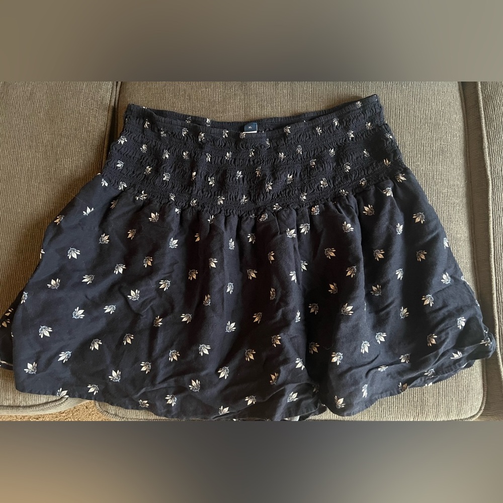 Old Navy Navy Blue Floral A-Line Skirt